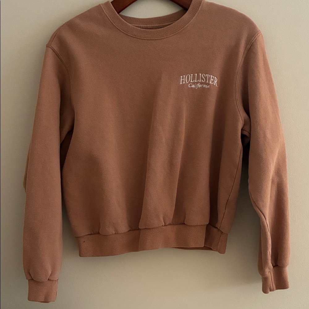 Hollister Tan Logo Crewneck Sweatshirt